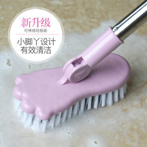地板刷長(zhǎng)柄硬毛刷子可伸縮瓷磚浴室?guī)l(wèi)生間用刷家用清潔清洗刷